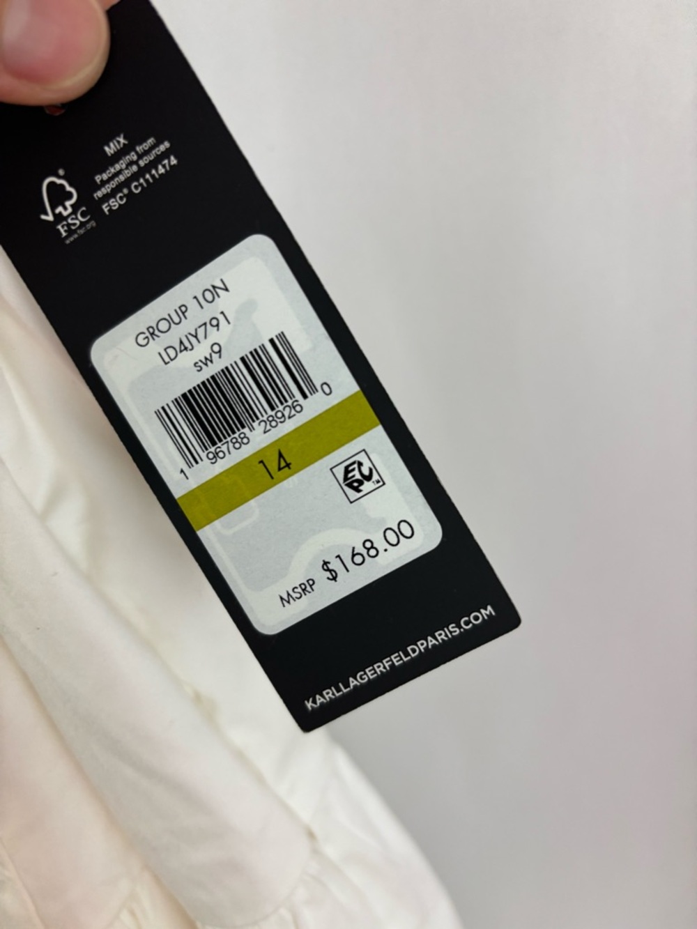 NWT KARL LAGERFELD sz14 Women's White Cotton Rope Belt Sleeveless Maxi Dress… - Picture 6 of 9